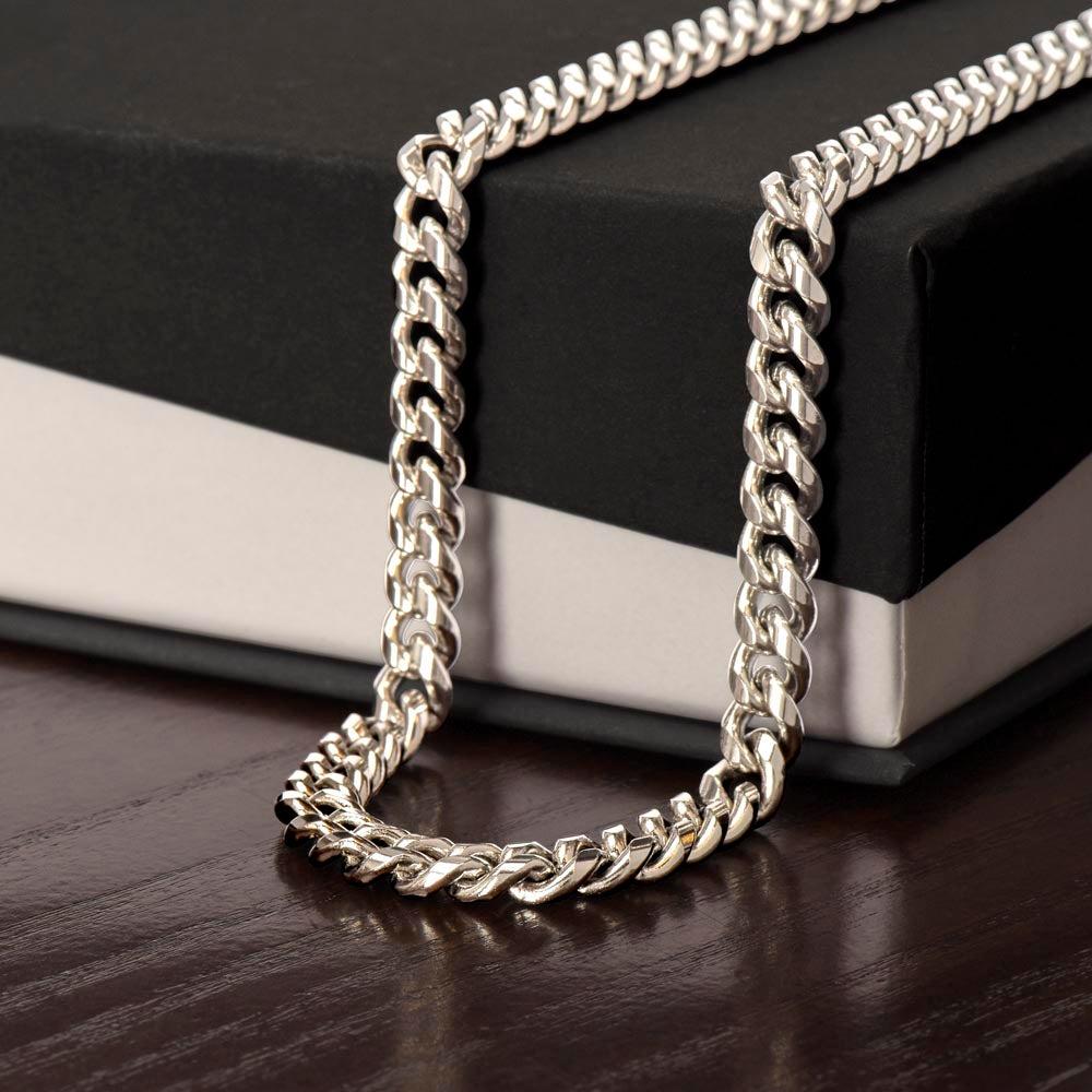 Men's Cuban Link Chain – Polished Stainless Steel or 14K Gold Finish, Adjustable Fit