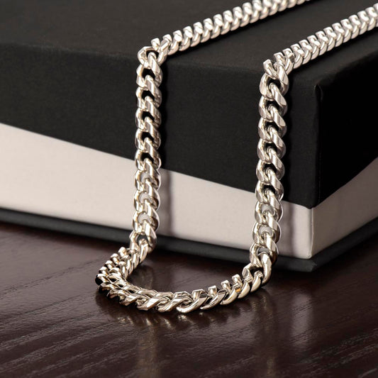 Men's Cuban Link Chain – Polished Stainless Steel or 14K Gold Finish, Adjustable Fit