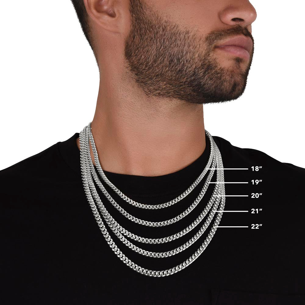 Men's Cuban Link Chain – Polished Stainless Steel or 14K Gold Finish, Adjustable Fit