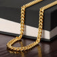 Men's Cuban Link Chain – Polished Stainless Steel or 14K Gold Finish, Adjustable Fit