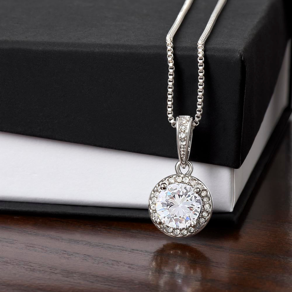 Eternal Grace Necklace – Cushion-Cut CZ Pendant, Elegant Gift for Her