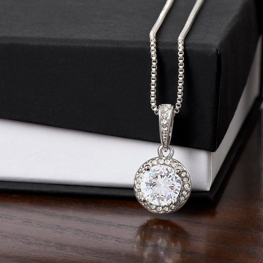Eternal Grace Necklace – Cushion-Cut CZ Pendant, Elegant Gift for Her