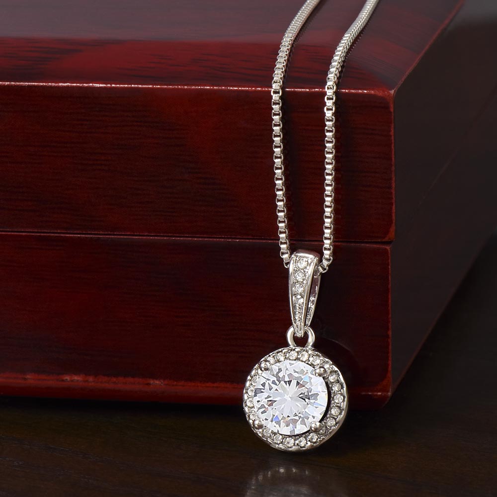Eternal Grace Necklace – Cushion-Cut CZ Pendant, Elegant Gift for Her