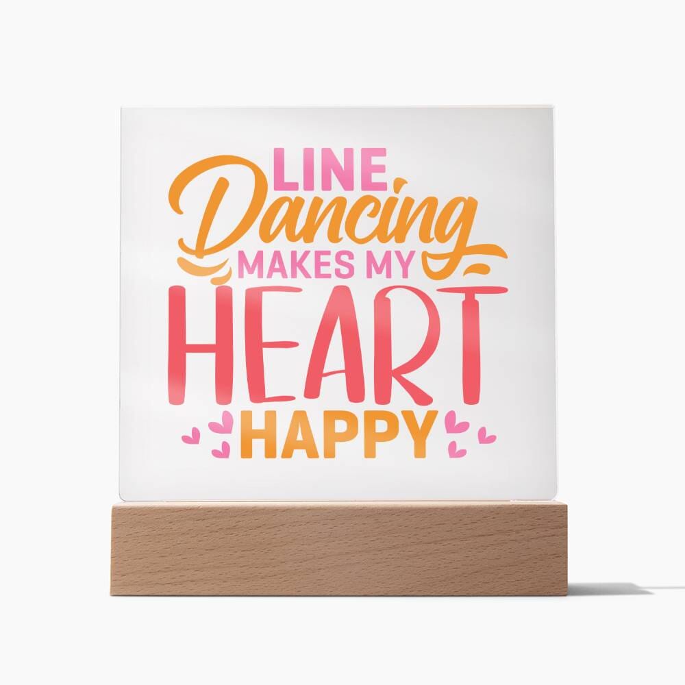 Celebrate Line Dancing Love With Our Heartfelt Acrylic Plaque! Jewelry ShineOn Fulfillment Wooden Base 