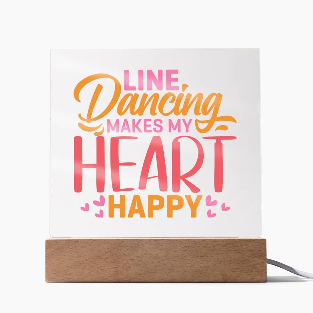 Celebrate Line Dancing Love With Our Heartfelt Acrylic Plaque! Jewelry ShineOn Fulfillment Acrylic Square with LED Base 