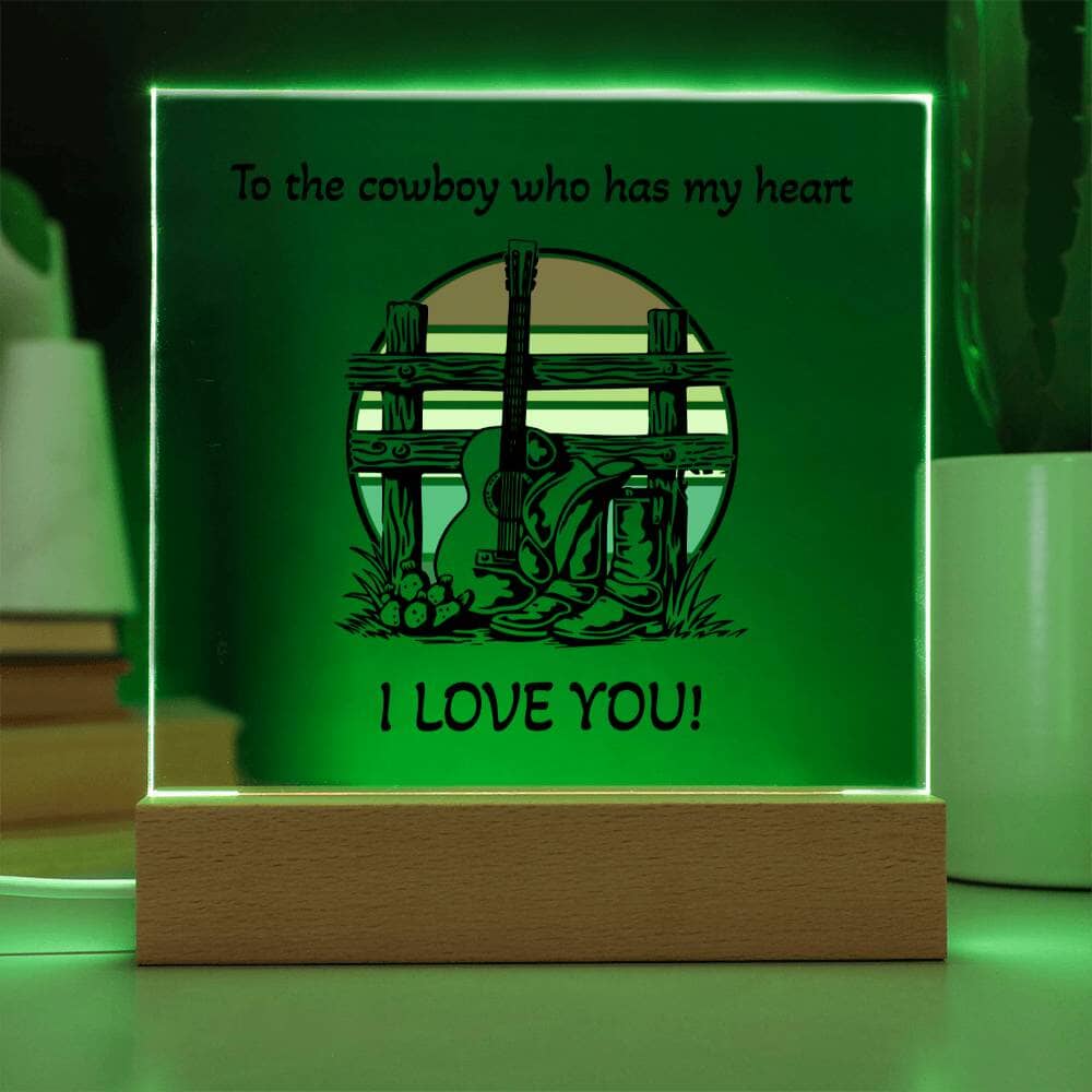 To the Cowboy Who Has My Heart: A Special Gift on Acrylic Plaque Jewelry ShineOn Fulfillment 