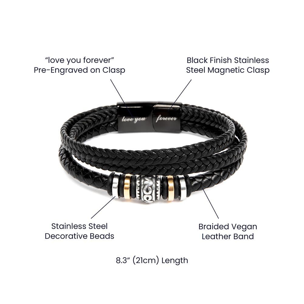To My Grandson – “Love You Forever” Bracelet, Meaningful Gift from Grandma or Grandpa