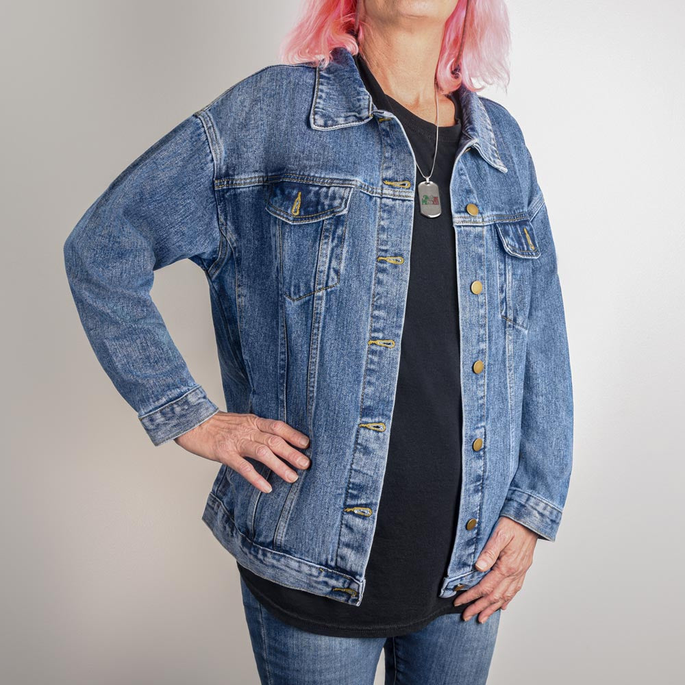 Country Dancing Oversized Denim Jacket – Women's Western Style