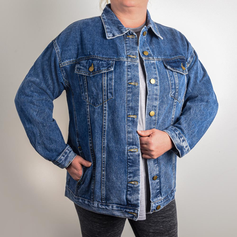 Country Dancing Oversized Denim Jacket – Women's Western Style