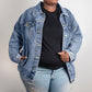 Country Dancing Oversized Denim Jacket – Women's Western Style