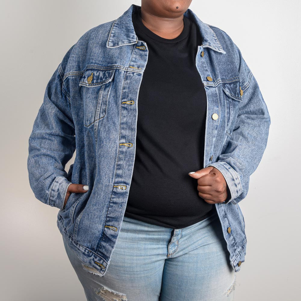 Country Dancing Oversized Denim Jacket – Women's Western Style