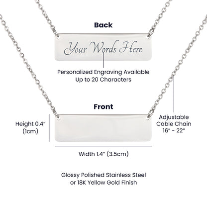 Line Dance Diva Horizontal Bar Necklace – Personalized Gift with Cowboy Boots & Flowers, Custom Engraving on Back