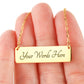 Line Dance Diva Horizontal Bar Necklace – Personalized Gift with Cowboy Boots & Flowers, Custom Engraving on Back