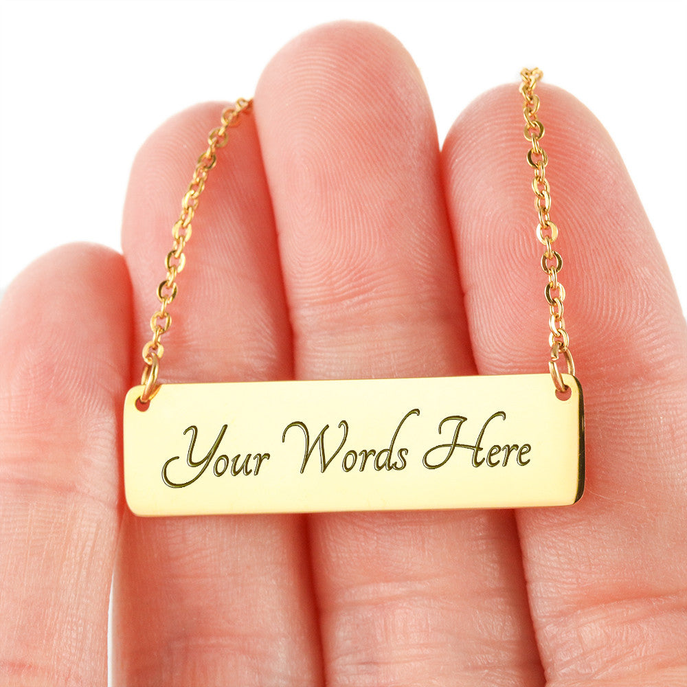 Line Dance Diva Horizontal Bar Necklace – Personalized Gift with Cowboy Boots & Flowers, Custom Engraving on Back