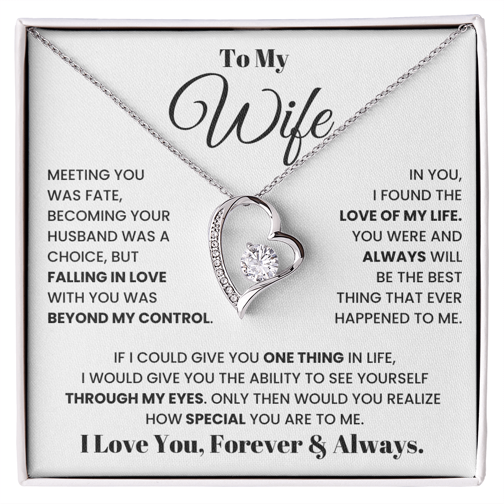 To My Wife – Forever Love Necklace, Romantic Heart Pendant