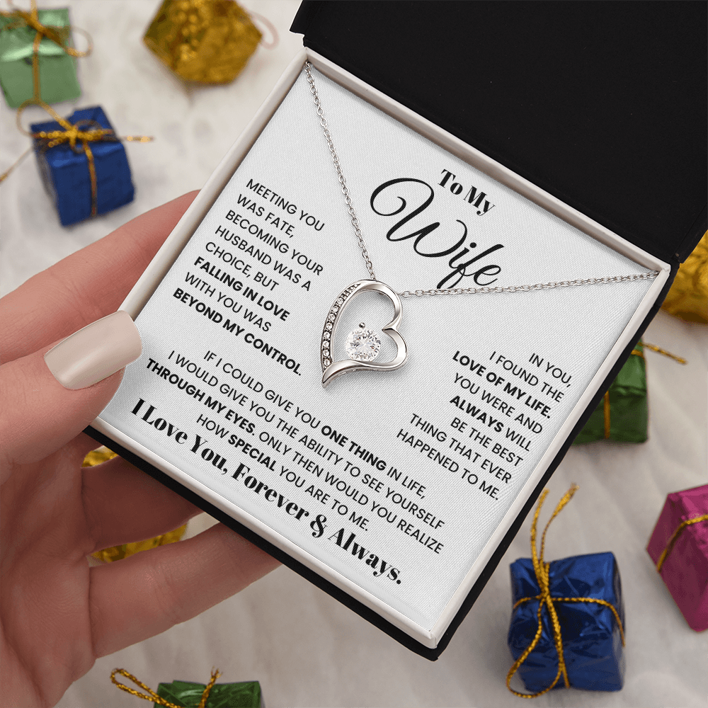 To My Wife – Forever Love Necklace, Romantic Heart Pendant