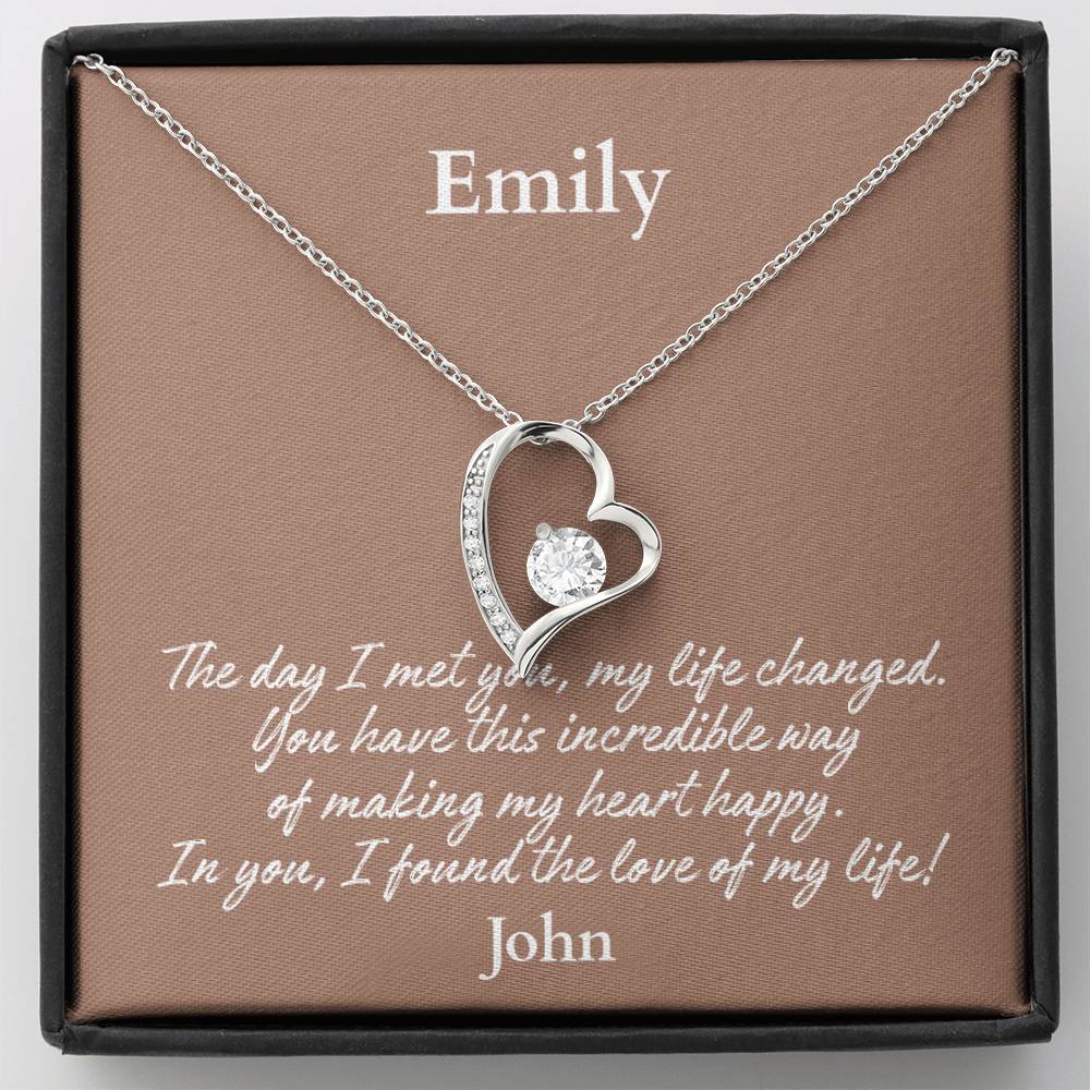 Personalized Forever Love Necklace – Custom Name Gift for Her, Romantic Heart Pendant