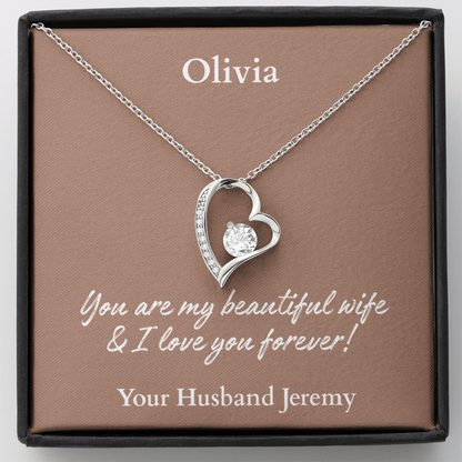Personalized Name Forever Love Necklace – The Perfect Gift for Your Wife