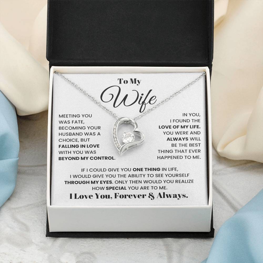 To My Wife – Forever Love Necklace, Romantic Heart Pendant