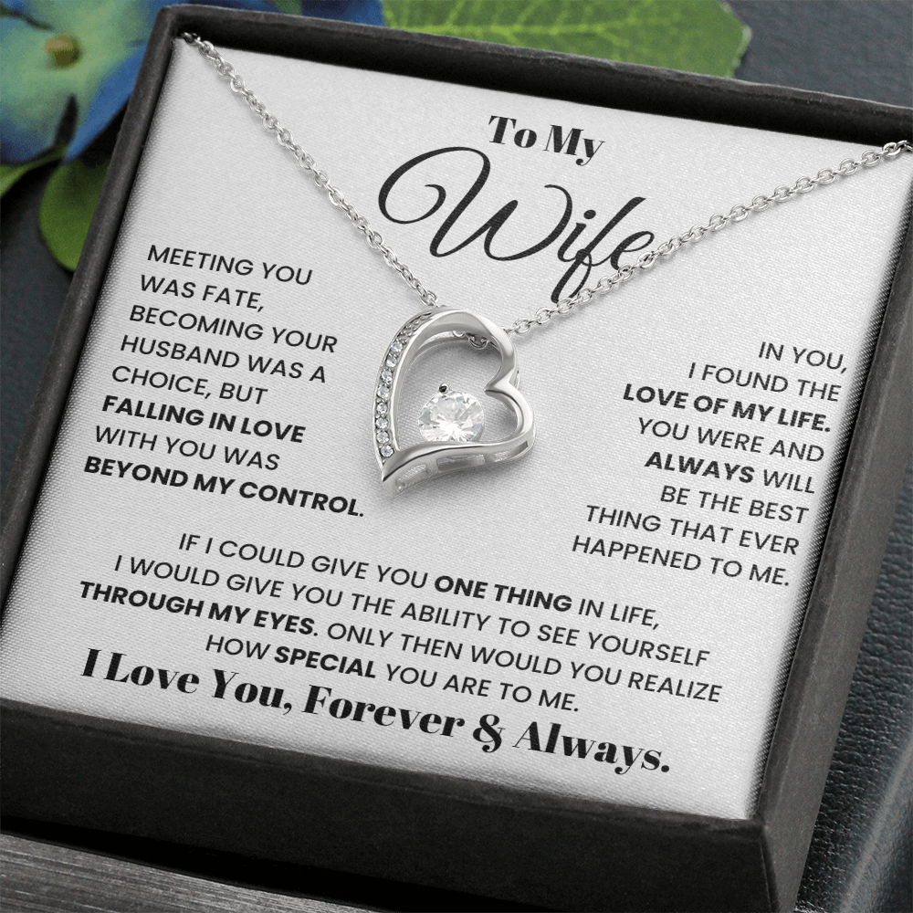 To My Wife – Forever Love Necklace, Romantic Heart Pendant