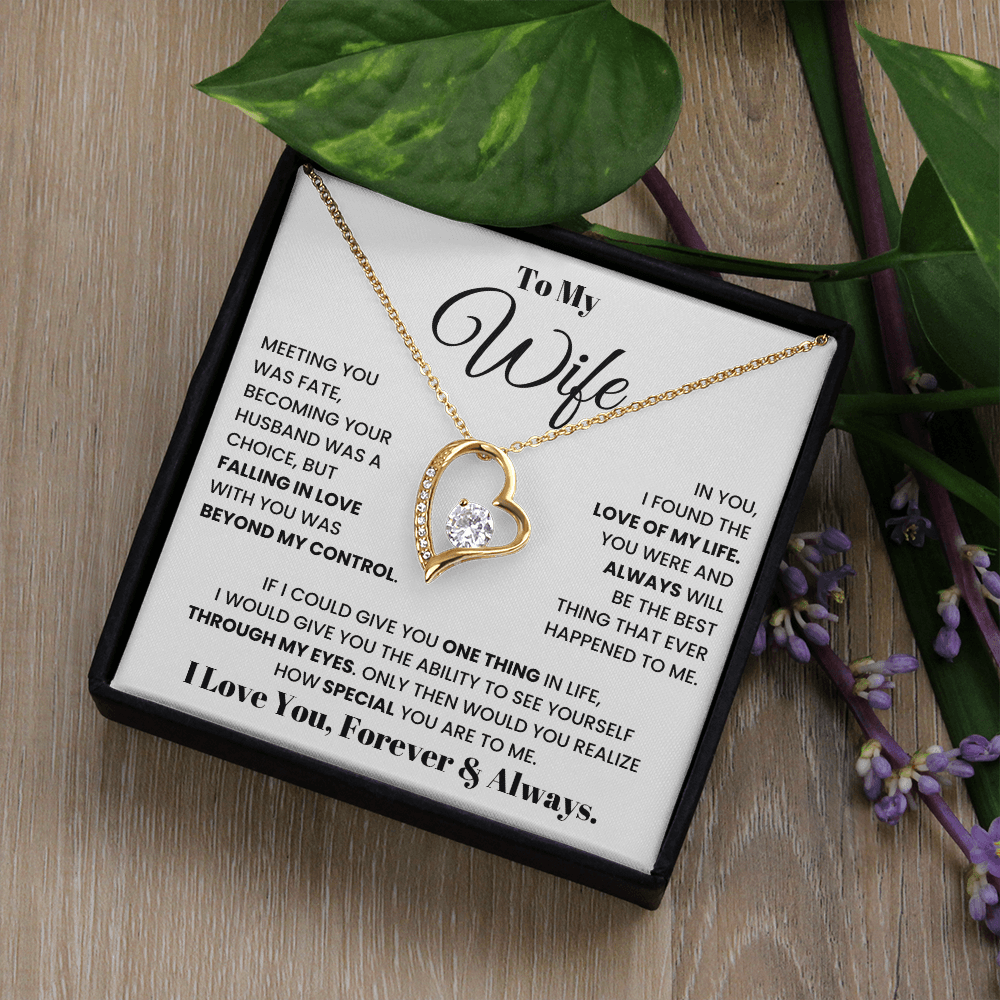 To My Wife – Forever Love Necklace, Romantic Heart Pendant - Versatile Zing