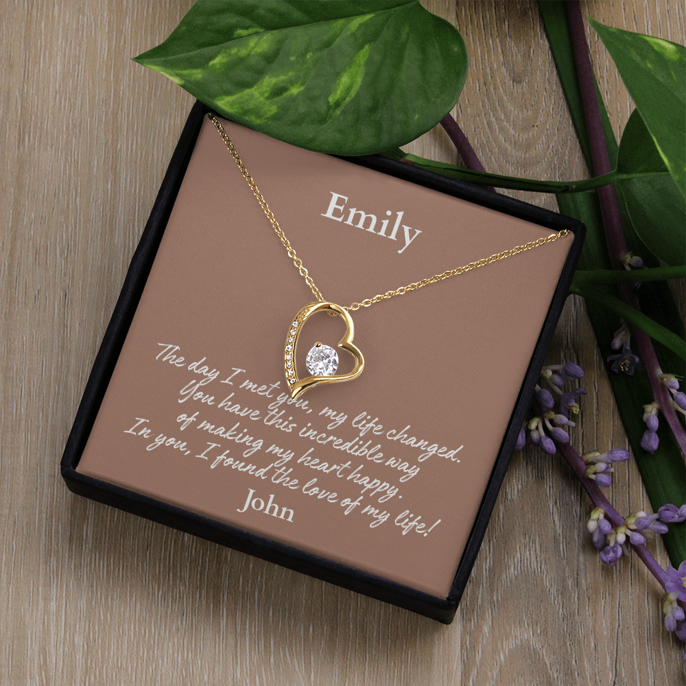 Personalized Forever Love Necklace – Custom Name Gift for Her, Romantic Heart Pendant - Versatile Zing