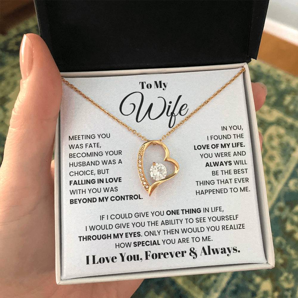 To My Wife – Forever Love Necklace, Romantic Heart Pendant - Versatile Zing