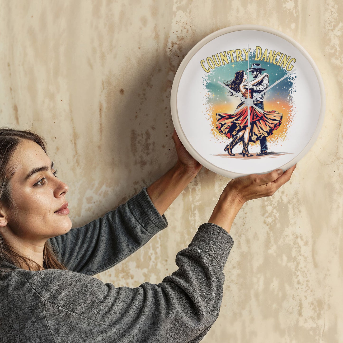 Country Dancing Wall Clock – Western Home Décor Gift