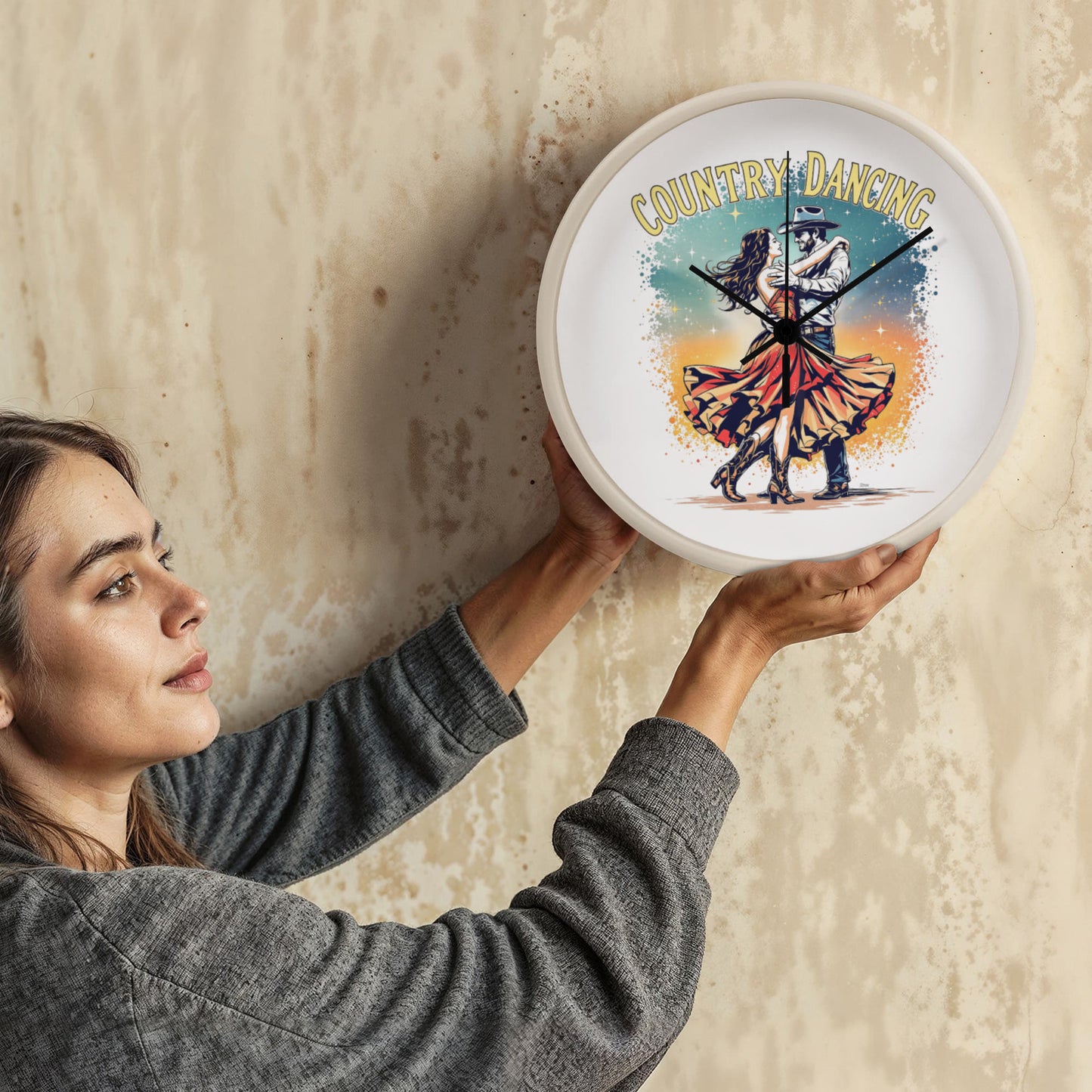 Country Dancing Wall Clock – Western Home Décor Gift