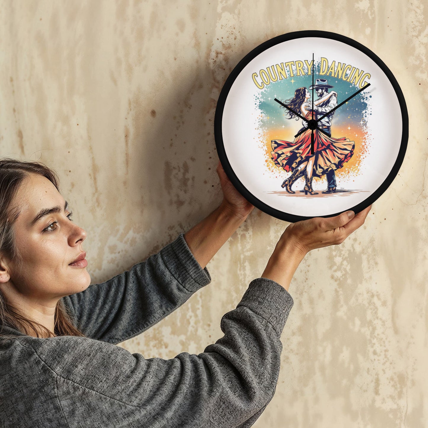 Country Dancing Wall Clock – Western Home Décor Gift
