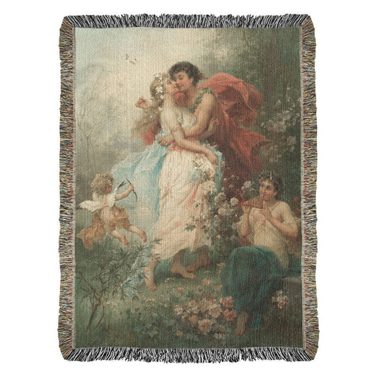 "Classic Love Dream" Luxury Woven Cotton Blanket - Hans Zatzka Art Collection