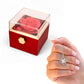 Love Knot Necklace with Rotating Rose Gift Box – Symbol of Eternal Love & Elegant Surprise for Her