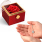 Love Knot Necklace with Rotating Rose Gift Box – Symbol of Eternal Love & Elegant Surprise for Her