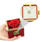 Love Knot Necklace with Rotating Rose Gift Box – Symbol of Eternal Love & Elegant Surprise for Her