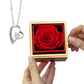 Forever Love Necklace with Rotating Rose Gift Box – Romantic Heart Pendant Gift for Her
