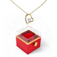 Forever Love Necklace with Rotating Rose Gift Box – Romantic Heart Pendant Gift for Her