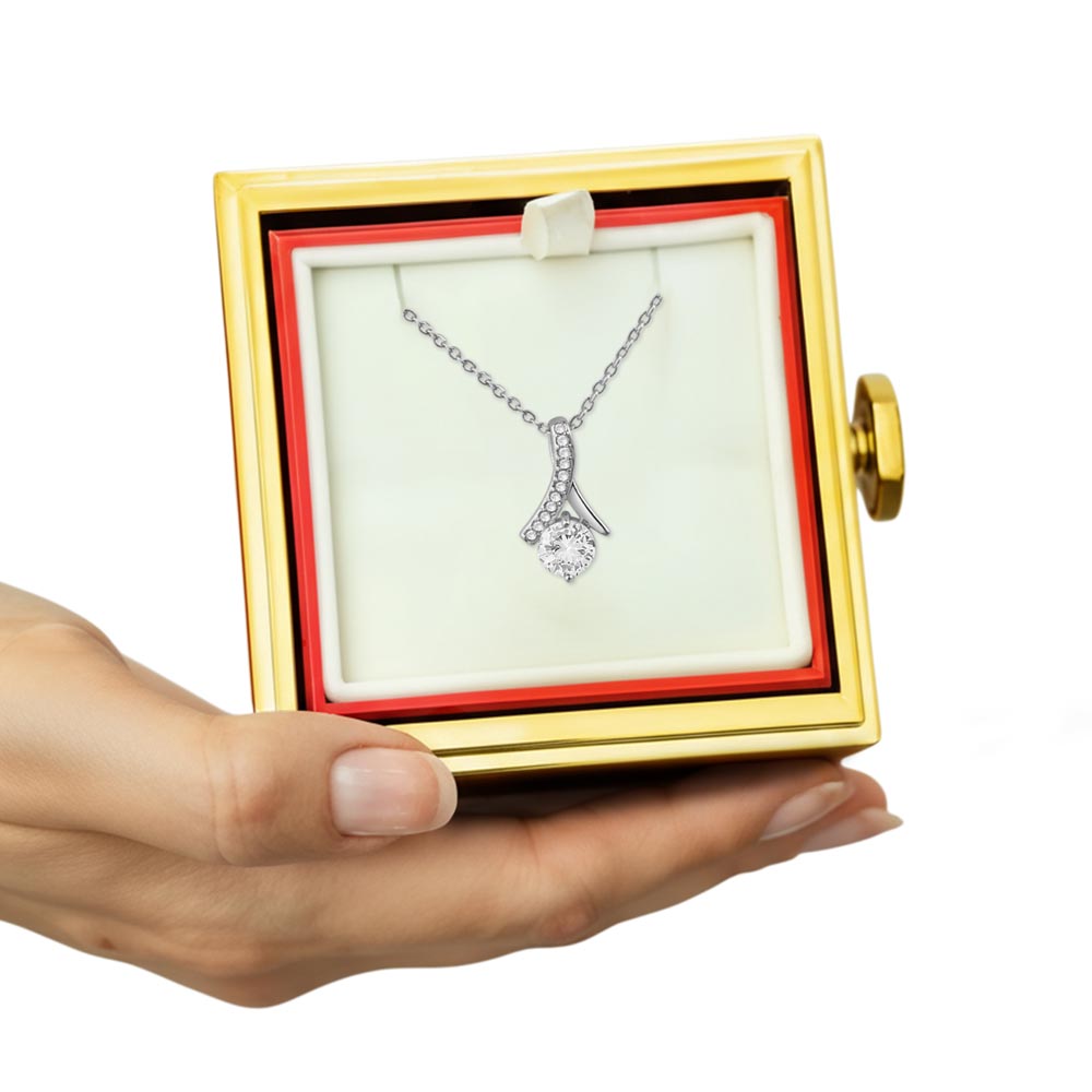 Enchanting Beauty Necklace with Rotating Rose Gift Box – Elegant Romantic Gift for Her