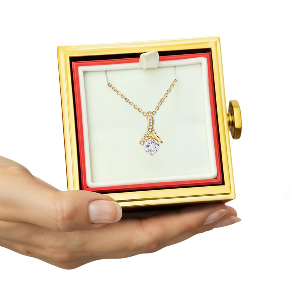 Enchanting Beauty Necklace with Rotating Rose Gift Box – Elegant Romantic Gift for Her
