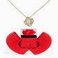 Love Knot Necklace with Red Heart & Rose Gift Box – Elegant Romantic Gift for Her