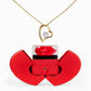 Forever Love Necklace with Red Heart & Rose Gift Box – Elegant Romantic Gift for Her