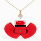 Enchanting Beauty Necklace with Red Heart & Rose Gift Box – Elegant Romantic Gift for Her