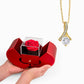 Enchanting Beauty Necklace with Red Heart & Rose Gift Box – Elegant Romantic Gift for Her